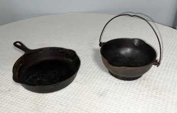 Vintage Griswold Cast Iron 871 Patty Bowl And Skillet