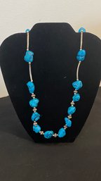 A Turquoise & Sterling Silver Necklace