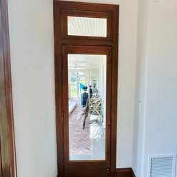 A Glass Door With Brass Hardware And Transom Light - Sun Room