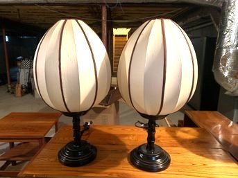 Beautiful Pair Table Lamps With Sslk Lantern Shades