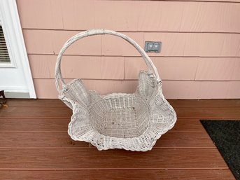 Large White Wicker Basket