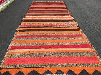 Vintage Kilim Hand Made Rug, 5 Feet By 13 Feet