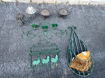 Wrought Iron And Metal, Wall Planter, Chicken Coat Rack, Candle Holders, Planters