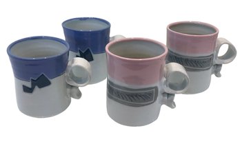 Handmade Studio Art Mugs W/Unusual Handles