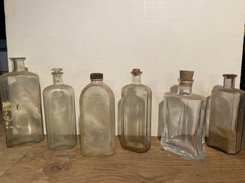 Antique Cork Top Glass Bottles