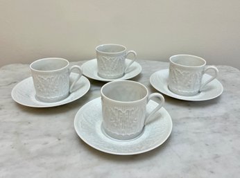 Set Of 4 Haviland Limoges Cups & Saucers In Original Box