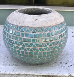 Heavy Round Mosaic Planter Pot