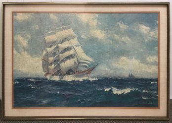 Large Ship Picture, Signed.