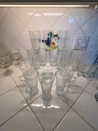 Clear Glass Lot With Platters Glassware, Vodka Tasting, Cappuccino Mugs