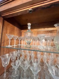 Wheel Cut Crystal Stemware, 103 Pieces In Total