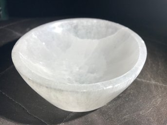 Selenite Crystal Bowl , 4 Inch Diam, 3 1/2 Inch High, 11 Oz