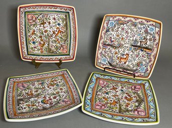 Four Ceramicas De Coimbra Hand Painted Plates