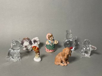 Glass, Ceramic & Porcelain Animal Figurines Including Baccarat