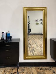 Gold Tone Full Length Beveled Wall Mirror