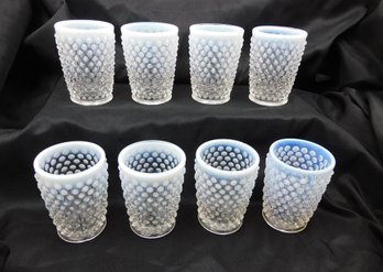 Fenton Opalescent Hobnail Juice Glasses (8)