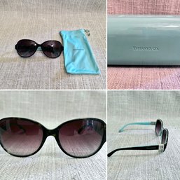 Tiffany & Co. Black/Tiffany Blue TF 4046-1 Butterfly Women's Sunglasses