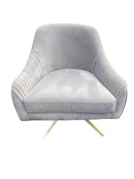 West Elm Roar & Rabbit Pleated Microfiber Swivel Chair