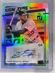 2020 Panini Donruss Travis Demeritte Signature Series Autographed Refractor Card #SS-TD