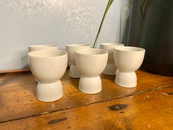 6 Double Sized Porcelain Egg Cups