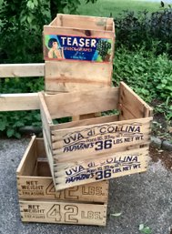 3 Double Stacked Crates Vintage Grape Labels