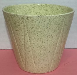 Retro, MCM, Ceramic Pale Yellow Speckled Planter