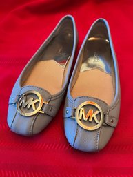 Michael Kors Fulton Blue Leather Flats Size 6.5