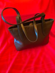 Bally Dark Olive Leather Handbag