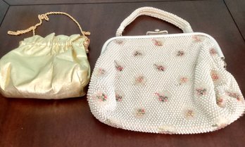 Vintage Beaded Purse And Gold Lame Evening Bag