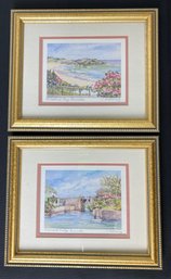 Pair Of Watercolor Prints Pencil Signed By Carole Holding