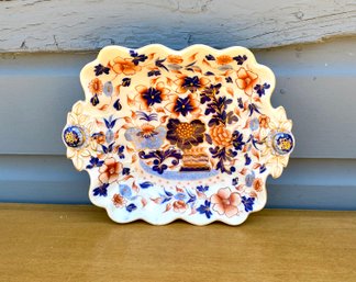 Antique Hicks And Meigh Imari Ironstone Dish Circa 1815