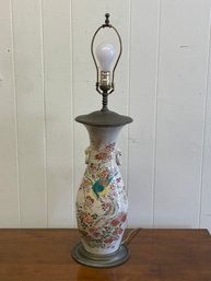 Vintage Chinese Porcelain Lamp W/ Bird