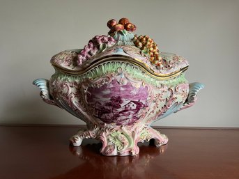 Vibrantly Decorated Massive Tureen