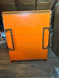 Vintage MCM Solid Wood Orange Dresser