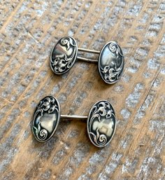 Antique Silver Art Nouveau Cufflinks / Buttons