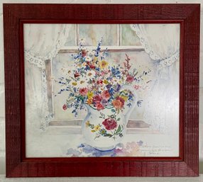 Signed Floral Watercolor By Mary Green LaForge