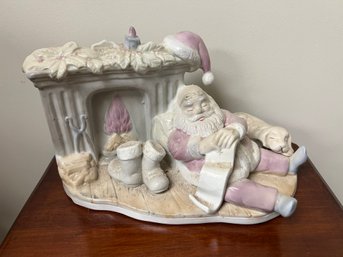 Vintage Porcelain Figurine - Santa Sleeping Under Chimney