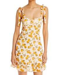 Aqua Lemon Tree Ruffle Mini Dress ( NWT )