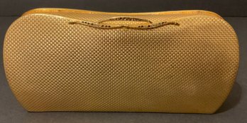 1950s Walborg Gold Metal Clutch Minaudiere Handbag Pinup Purse