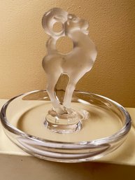 Lalique Signed Ring Holder, Mighty Ram