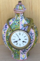 Fantastic Antique Unusual, Milk Glass Urn, Hand Painted Clock, Serpentine Sahel.