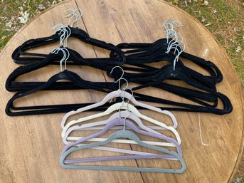 Black And Grey Velvet Coat Hangers