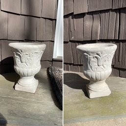 Pair Of Outdoor Concrete Planters