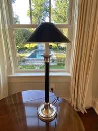 Gunther Lambert Candlestick Lamp In Silver & Ebony