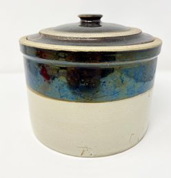 Vintage Lidded Stoneware Crock