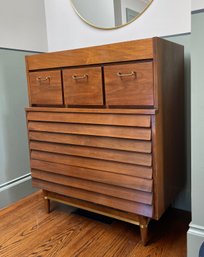 Gorgeous Mid Century Merton Gershun American Of Martinsville Walnut Tallboy Dresser