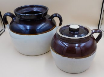 Vintage Bean Pot And Crock