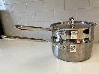 All Clad Stainless Steel 3 Quart, Saute Pot, With Steamer, With Lid, NEW