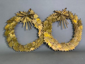 Two Brass Decorative Wreaths