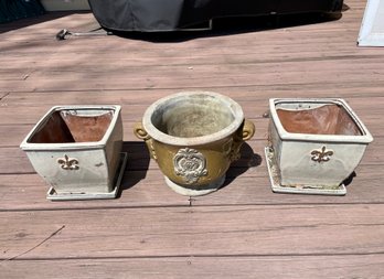 Three Garden Flower Pots