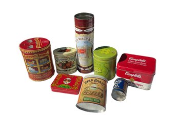 Vintage Tins - Coca Cola - Campbells - Macy's - White Rose - Animal Crackers  & More